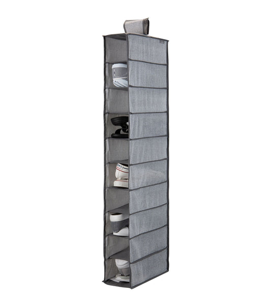 Simplify 47 Heather Gray 10 Shelf Shoe Organizer