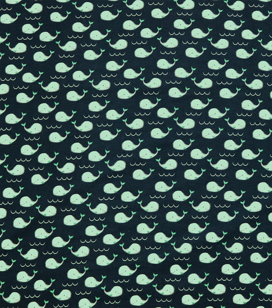 Super Snuggle Tiny Happy Whales Flannel Fabric