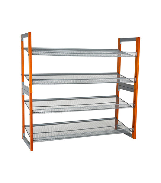 Organize It All 35 Wood 4 Tier Stackable Shoe Rack