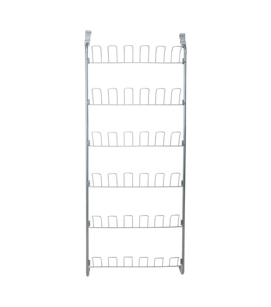 Organize It All 60 Silver 18 Pair Over the Door Shoe Rack