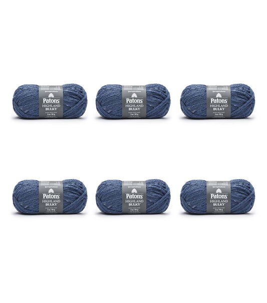Patons Highland Tweeds 71yds Super Bulky Wool Blend Yarn 6 Bundle