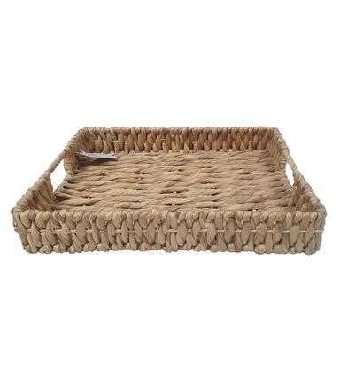 18 x 14 Natural Water Hyacinth Woven Tray by Place & Time