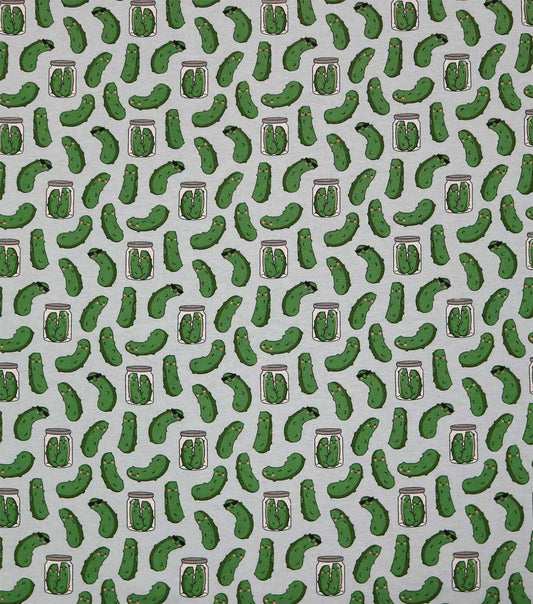 Cool Pickles On White Super Snuggle Flannel Fabric