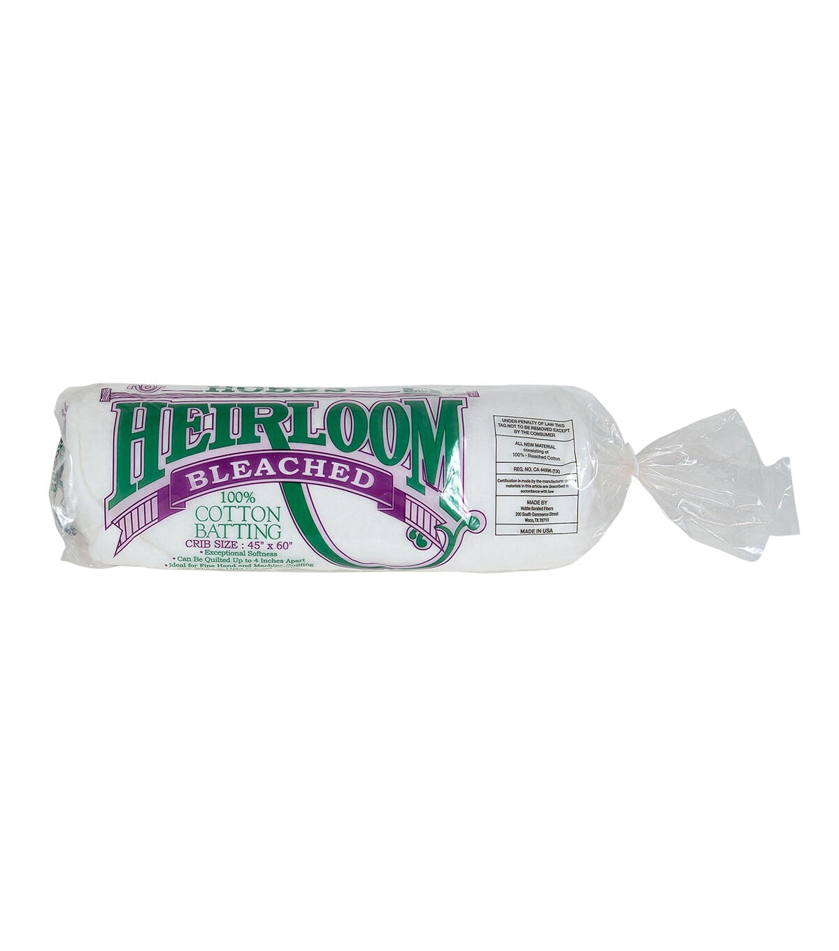 Hobbs Heirloom Bleached Cotton Batting- Crib
