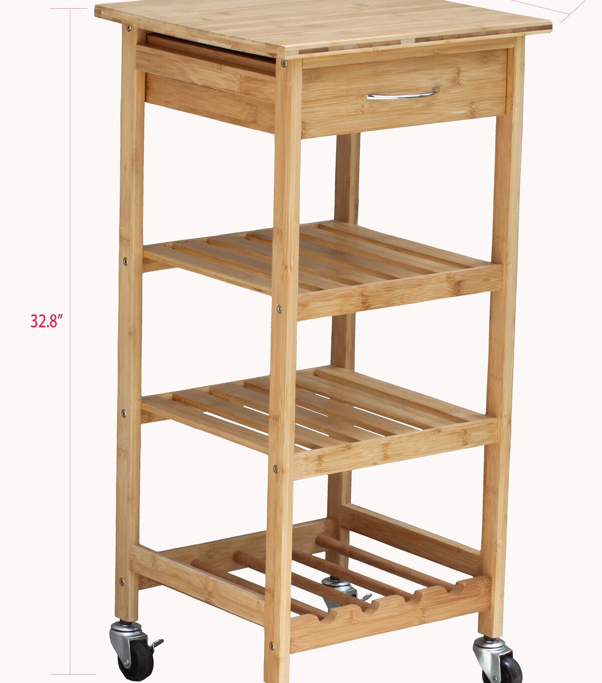 Oceanstar 14.5 Bamboo Kitchen Trolley