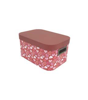 13 Red Hearts Oval Box With Cut Out Handles by Place & Time