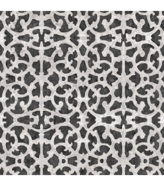 RoomMates Wallpaper Black & White Scroll Gate