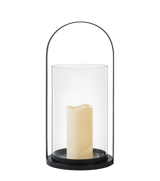 16 Black Lantern With LED Candle by Place & Time