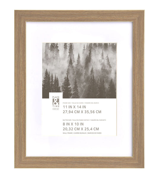 11 x 14 Matted to 8 x 10 Natural Wall Frame by Place & Time
