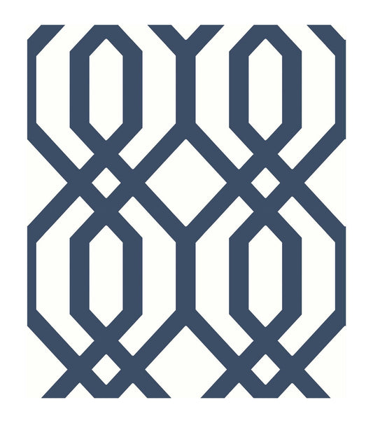 RoomMates 20.5 x 16.5' Navy Gazebo Lattice Peel & Stick Wallpaper