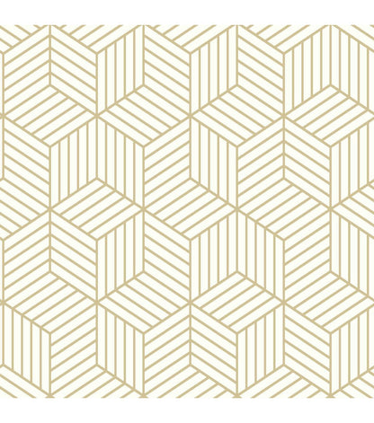 RoomMates Wallpaper White & Gold Hexagon