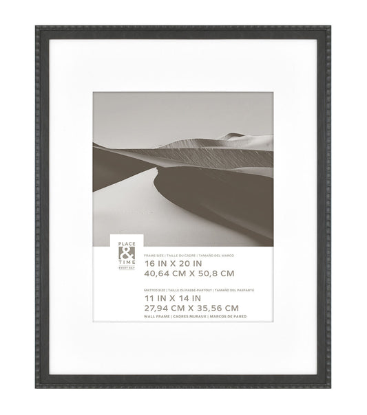 16 x 20 Matted to 11 x 14 Black Wall Frame by Place & Time