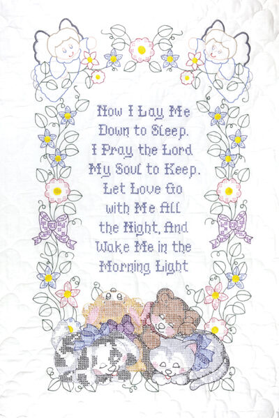 Jack Dempsey 40 x 60 Now I Lay Me Down to Sleep Stamped Crib Quilt Top